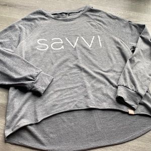 SAVVI Gray Cropped Sweatshirt